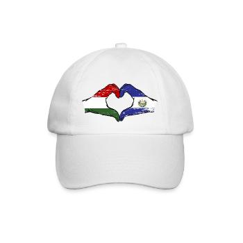 Hongrie El Salvador Drapeau Mains Coeur Forme Utilisé - Casquette classique - blanc/blanc - Devant