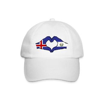 Islande El Salvador Drapeau Mains Coeur Forme - Casquette classique - blanc/blanc - Devant