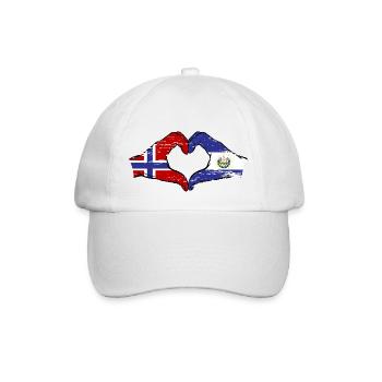Norway El Salvador flag hands heart shape used - Baseball Cap - white/white - Front