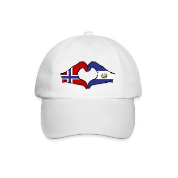 Norvège El Salvador Drapeau Mains Coeur Forme - Casquette classique - blanc/blanc - Devant