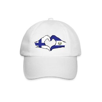 Finlande El Salvador Drapeau Mains Coeur Forme - Casquette classique - blanc/blanc - Devant