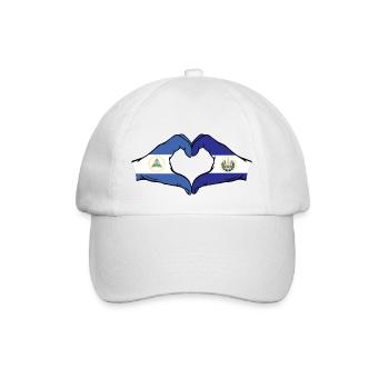 Nicaragua El Salvador Drapeau Mains Coeur Forme - Casquette classique - blanc/blanc - Devant
