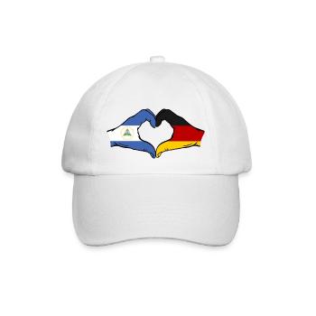 Nicaragua Germany Flag Hands Heart Shape - Baseball Cap - white/white - Front
