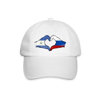 Nicaragua Russie Drapeau Mains Coeur Forme Utilisé - Casquette classique - blanc/blanc - Devant