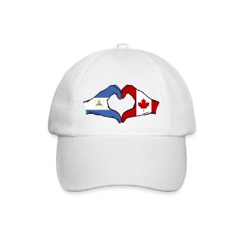 Nicaragua Canada Drapeau Mains Coeur - Casquette classique - blanc/blanc - Devant