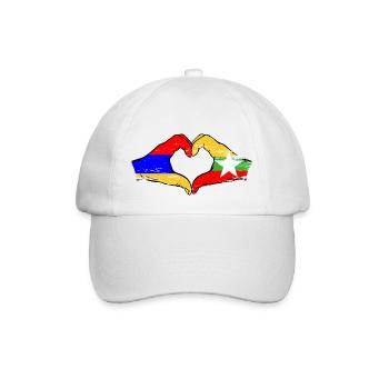 Arménie Myanmar drapeau mains forme de coeur utilisé - Casquette classique - blanc/blanc - Devant