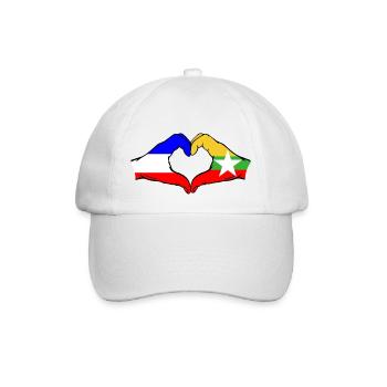 Hollande Myanmar Drapeau Mains Coeur Forme - Casquette classique - blanc/blanc - Devant