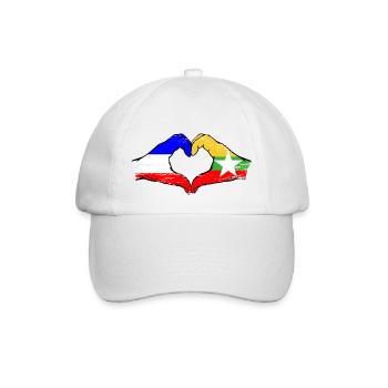 Hollande Myanmar drapeau mains forme de coeur utilisé - Casquette classique - blanc/blanc - Devant