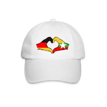 Germany Myanmar Flag Hands Heart Shape - Baseball Cap - white/white - Front