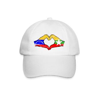 Venezuela Myanmar drapeau mains forme de coeur utilisé - Casquette classique - blanc/blanc - Devant