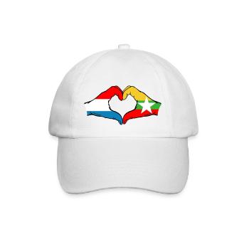 Luxembourg Myanmar drapeau mains forme coeur - Casquette classique - blanc/blanc - Devant
