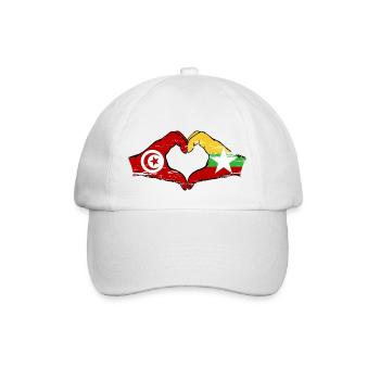 Tunisie Myanmar drapeau mains forme de coeur utilisé - Casquette classique - blanc/blanc - Devant