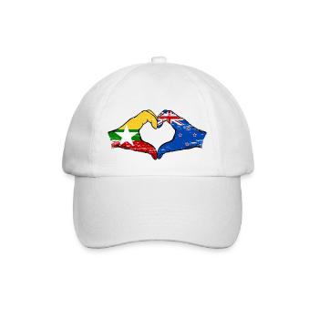 Myanmar Nouvelle-Zélande drapeau mains forme coeur utilisé - Casquette classique - blanc/blanc - Devant