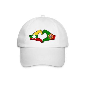 Myanmar Portugal Drapeau Mains Coeur Forme - Casquette classique - blanc/blanc - Devant