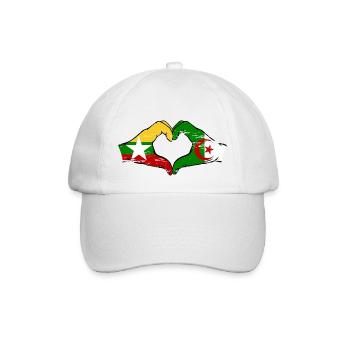 Myanmar Algérie drapeau mains forme de coeur utilisé - Casquette classique - blanc/blanc - Devant