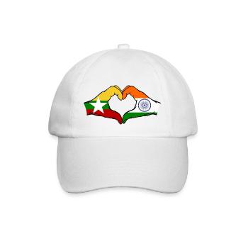 Myanmar Inde Drapeau Mains Coeur Forme - Casquette classique - blanc/blanc - Devant