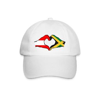 Austria Jamaica Flag Hands Heart Shape - Baseball Cap - white/white - Front
