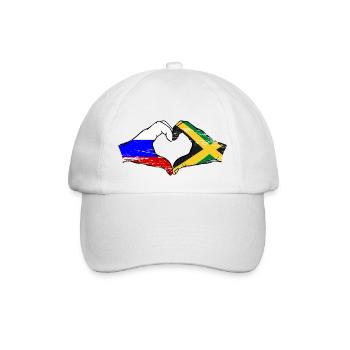 Russie Jamaïque drapeau mains forme de coeur utilisé - Casquette classique - blanc/blanc - Devant