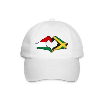 Hungary Jamaica Flag Hands Heart Shape - Baseball Cap - white/white - Front
