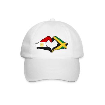 Egypt Jamaica Flag Hands Heart Shape - Baseball Cap - white/white - Front