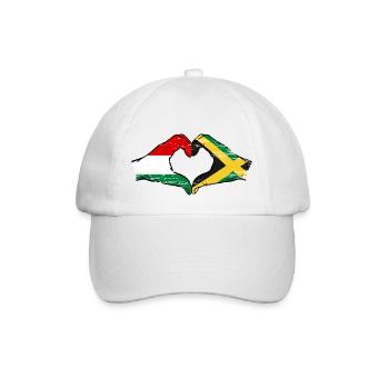 Hungary Jamaica Flag Hands Heart Shape Used - Baseball Cap - white/white - Front