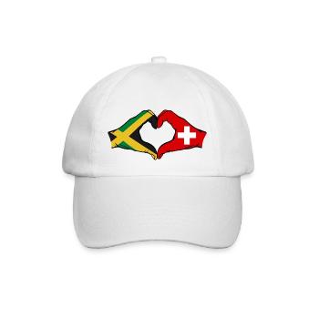 Jamaica Switzerland Hands Heart Shape - Baseball Cap - white/white - Front