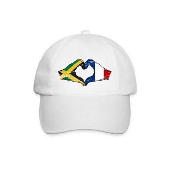 Jamaica France Hands Heart Shape Used - Baseball Cap - white/white - Front