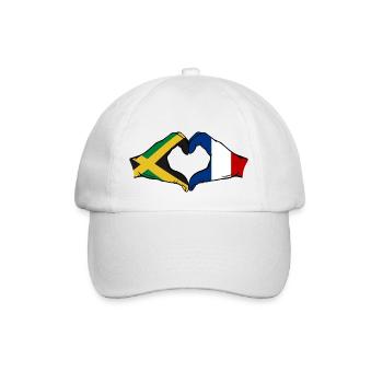Jamaïque France Mains Forme Coeur - Casquette classique - blanc/blanc - Devant