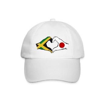 Jamaica Japan Hands Heart Shape - Baseball Cap - white/white - Front