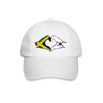 Jamaica South Korea Hands Heart Shape - Baseball Cap - white/white - Front