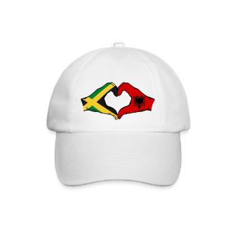 Jamaica Albania Hands Heart Shape - Baseball Cap - white/white - Front