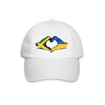 Jamaica Ukraine Hands Heart Shape Used - Baseball Cap - white/white - Front