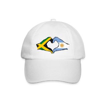 Jamaica Argentina Hands Heart Shape - Baseball Cap - white/white - Front