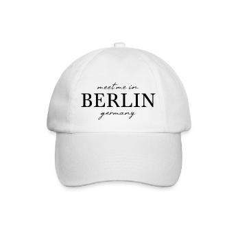 Berlin Deutschland Fan Flagge Design T Shirt - Baseballkappe - Weiß/Weiß - Vorne