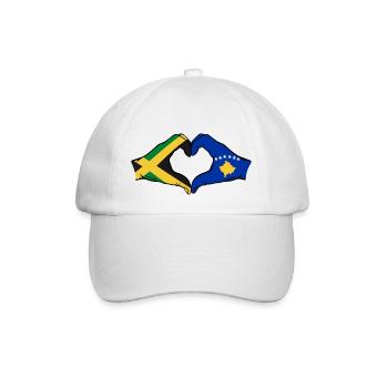 Jamaica Kosovo Hands Heart Shape - Baseball Cap - white/white - Front