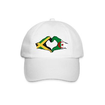 Jamaica Algeria Hands Heart Shape - Baseball Cap - white/white - Front
