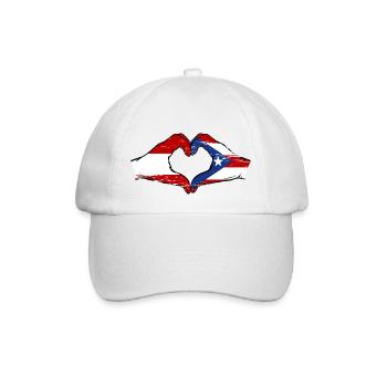 Österreich Puerto Rico Hände Herzform used - Baseballkappe - Weiß/Weiß - Vorne