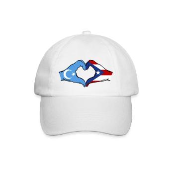 Uyghur Puerto Rico Hands Heart Shape - Baseball Cap - white/white - Front