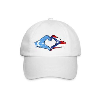Uyghur Puerto Rico Hands Heart Shape Used - Baseball Cap - white/white - Front