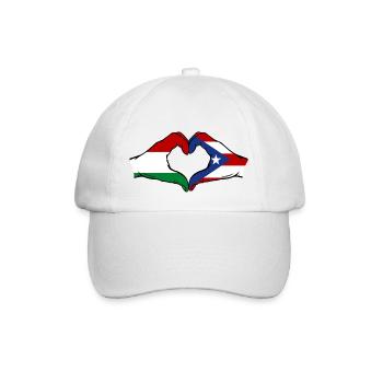 Hungary Puerto Rico Hands Heart Shape - Baseball Cap - white/white - Front