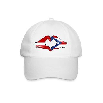 Latvia Puerto Rico Hands Heart Shape Used - Baseball Cap - white/white - Front