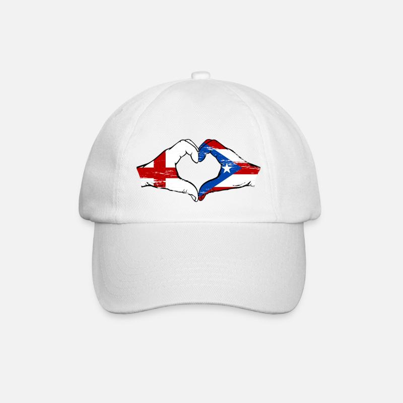 England Puerto Rico Hände Herzform used - Baseballkappe - Weiß/Weiß