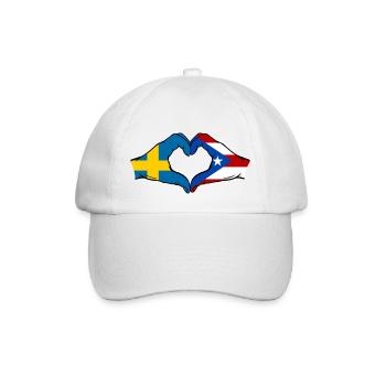 Schweden Puerto Rico Hände Herzform - Baseballkappe - Weiß/Weiß - Vorne