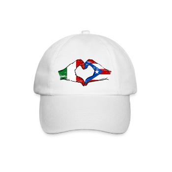 Italie Porto Rico drapeau mains forme de coeur utilisé - Casquette classique - blanc/blanc - Devant