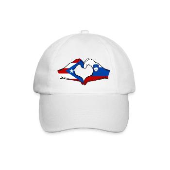 Porto Rico Slovénie Drapeau Mains Coeur Forme - Casquette classique - blanc/blanc - Devant