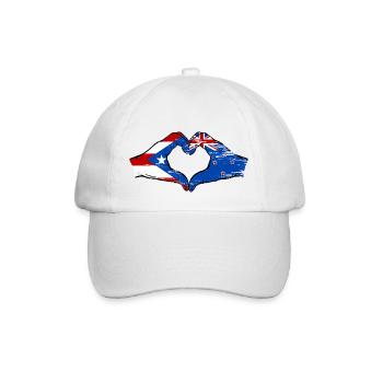Porto Rico Nouvelle-Zélande drapeau mains forme de coeur utilisé - Casquette classique - blanc/blanc - Devant