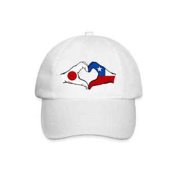Japon Chili Drapeau Mains Coeur Forme - Casquette classique - blanc/blanc - Devant