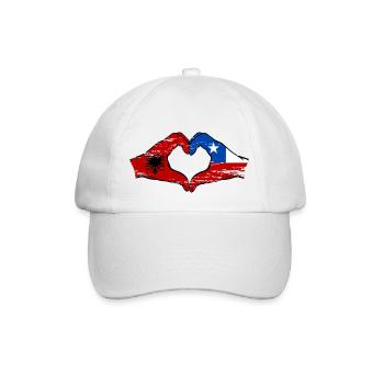 Albanie Chili drapeau mains forme de coeur utilisé - Casquette classique - blanc/blanc - Devant