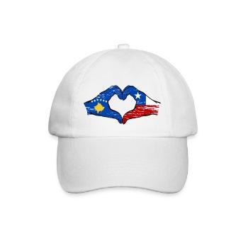 Kosovo Chile flag hands heart shape used - Baseball Cap - white/white - Front
