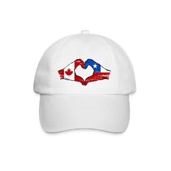 Canada Chile flag hands heart shape used - Baseball Cap - white/white - Front